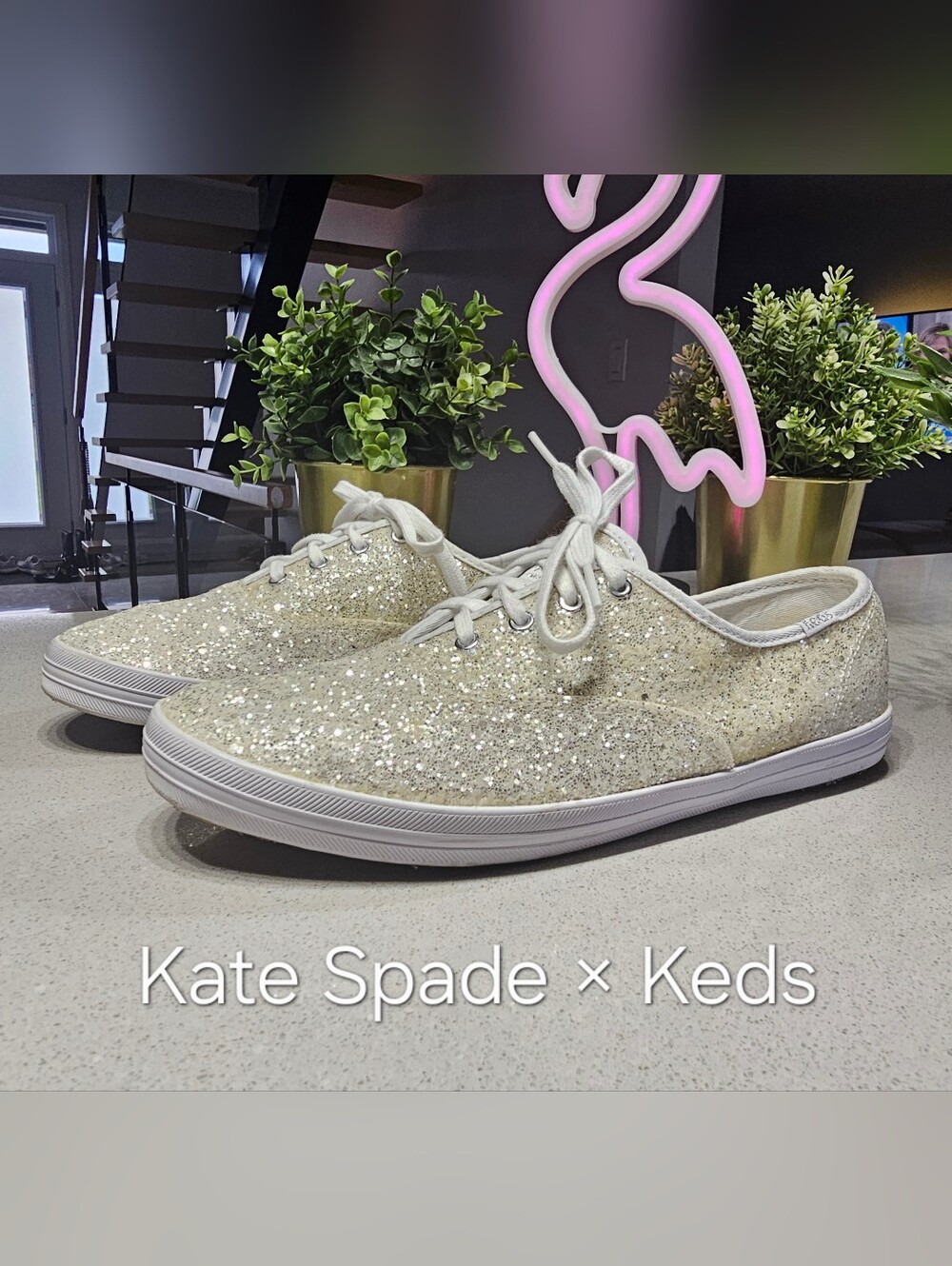 KATE SPADE × KEDS Espadrilles Scintillante Couleur Champagne